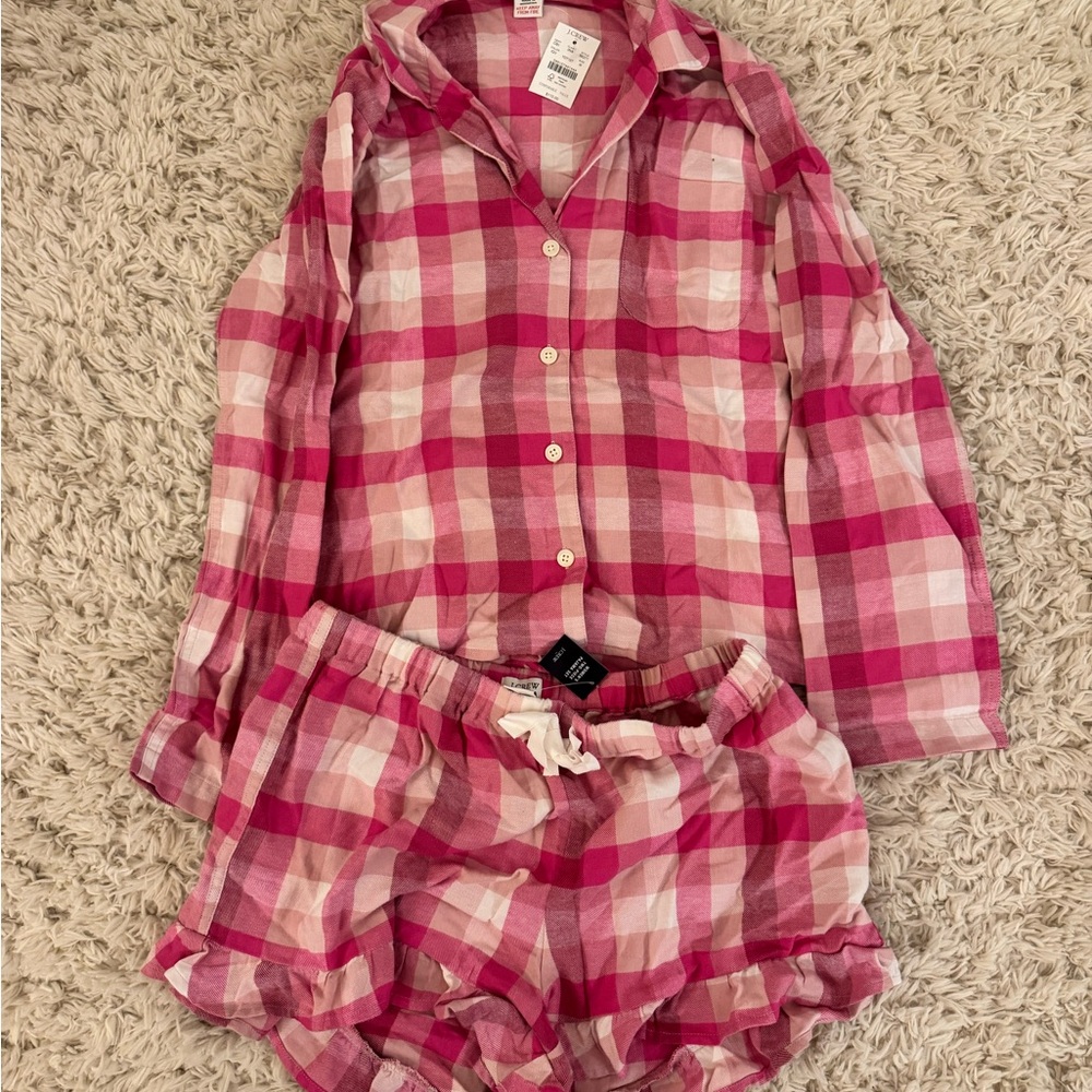 J. CrewPlaid Pink Women’s Pajama Set